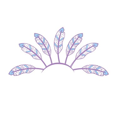 Güzellik diadem tüyler tasarım dekorasyon vektör çizim