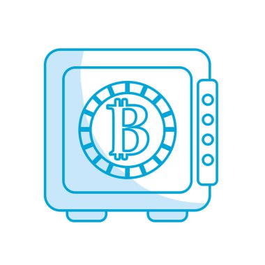 siluet kasa açmak bitcoin para birimi içinde vektör çizim ile