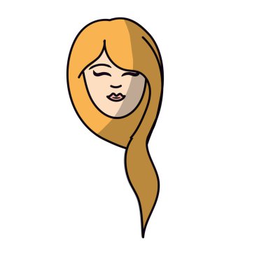 sevimli kadın yüz saç modeli, vektör çizim ile