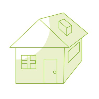 siluet güzel ev mimari tasarım simge vektör çizim ile