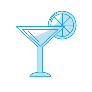 siluet vektör çizim yenilemek için limon dilim ile lezzetli kokteyl