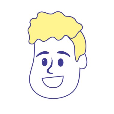 saç modeli, baş adamla mutlu ve güzel illüstrasyon vektör