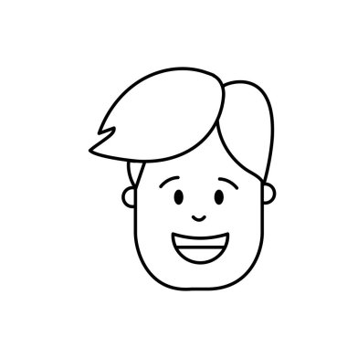 çizgi adam kafa saç modeli tasarımı ile illüstrasyon vektör