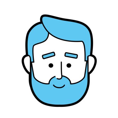 Adam yüz saç modeli tasarım vektör çizim ile