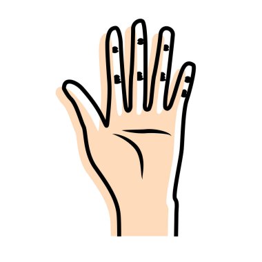 güzel el bütün parmaklar ve palm, vektör çizim ile