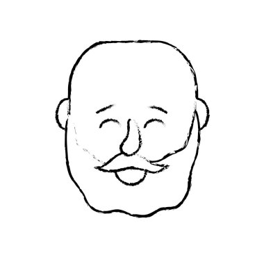 Avatar adam kafa saç modeli tasarım vektör çizim ile rakam