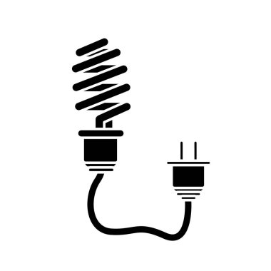 kontur kaydetmek ampul güç kablosu ile vektör çizim tasarım