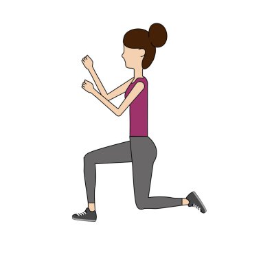 sağlıklı kadın egzersiz vektör illüstrasyon tasarımı yapıyor