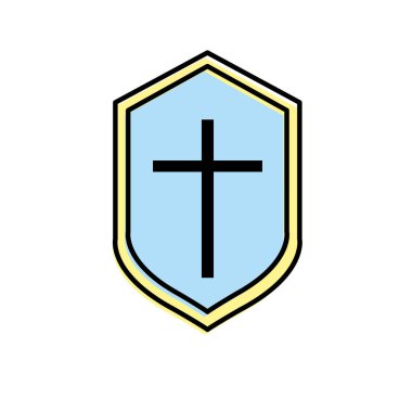 video oyunu kalkan koruma elemanı simge vektör çizim