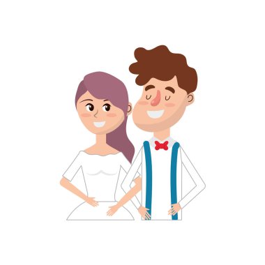 mutlu çift birlikte ve romantik kutlama vektör illüstrasyon