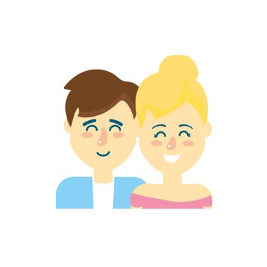 güzel bir saç modeli tasarımı ile çift illüstrasyon vektör