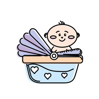 security seatwith baby child inside vector illustration