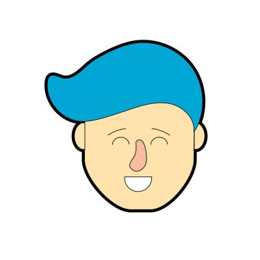 Avatar adam kafa saç modeli tasarımı ile illüstrasyon vektör