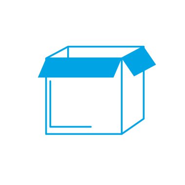 siluet kare kutu paketi açık tasarım vektör illüstrasyon