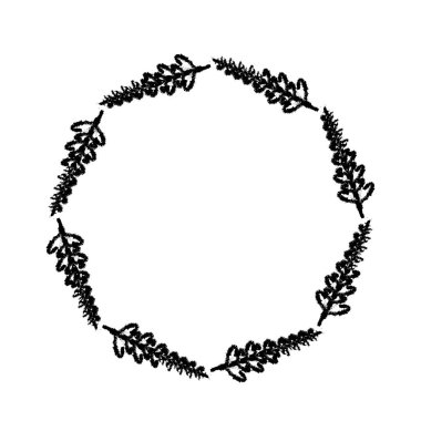 rustik dalları yaprakları ile vektör çizim tasarım