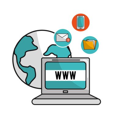 laptop internet genel bağlantı Hizmetleri, vektör çizim ile