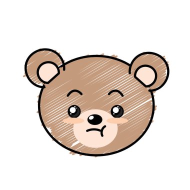 sevimli vahşi hayvan yüz ifade vektör çizim ile