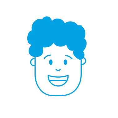 siluet adam kafa saç modeli tasarımı ile illüstrasyon vektör