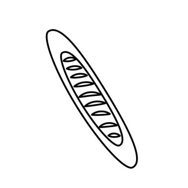 satır lezzetli taze ekmek uzun ekmek, vektör çizim