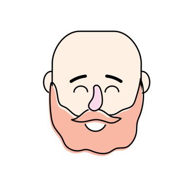 Avatar adam kafa saç modeli tasarımı ile illüstrasyon vektör