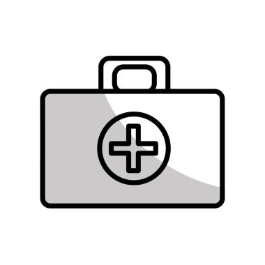 Tıbbi yardım kiti acil bakım, vektör çizim şekil