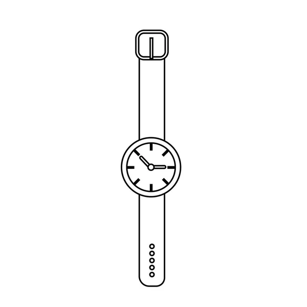 Línea Bonito Reloj Para Saber Hora Del Día Vector Ilustración — Archivo Imágenes Vectoriales