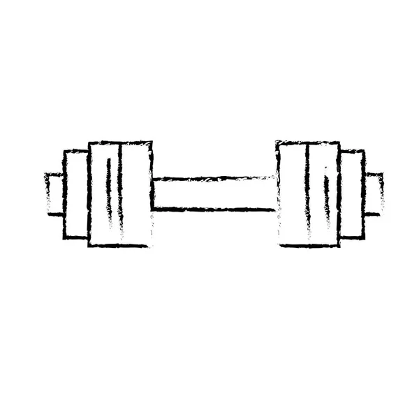 Figure Instrument Haltère Pour Faire Exercice Dans Illustration Vectorielle Gymnase — Image vectorielle