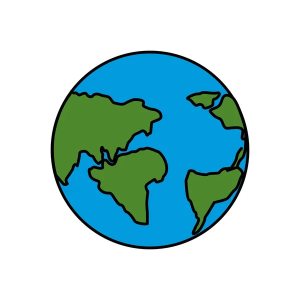 Earth Planet Global Geographys Continents Vector Illustration — Wektor stockowy