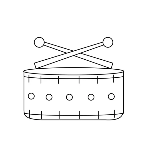 Line Snare Drum Musikinstrument Zum Abspielen Von Musik Vektorillustration — Stockvektor