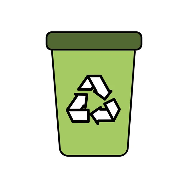 Recycling Kanister Müll Pflege Umwelt Vektorillustration — Stockvektor