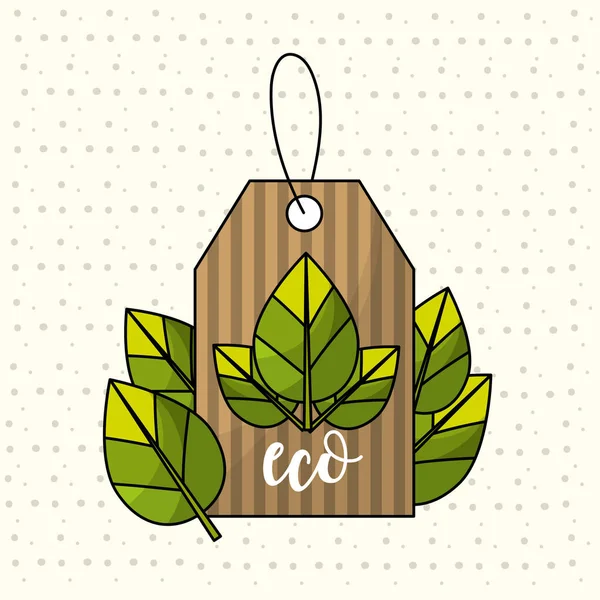 label with leaves decoration design symbol vector illustration