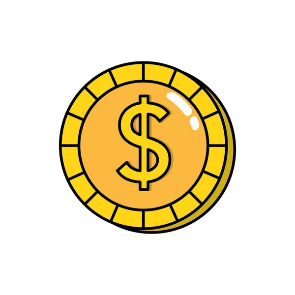 Economy Coin Cash Money Currency Vector Illustration — Stockový vektor