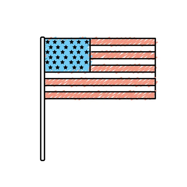 Usa Vlag Vieren Vakantie Patriottische Vectorillustratie — Stockvector