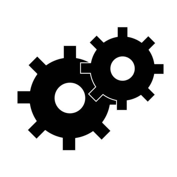 Silhouette Gears Symbol Processindustri Vektorillustration — Stock vektor