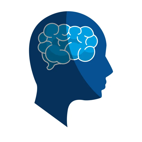 Силуэт Психического Здоровья Человека Мозгом Векторная Иллюстрация — стоковый вектор