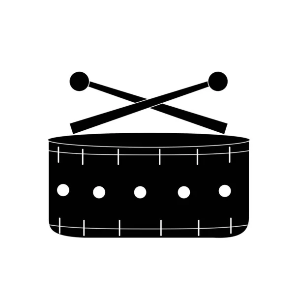 Contorno Snare Tambor Instrumento Musical Para Tocar Música Vetor Ilustração —  Vetores de Stock