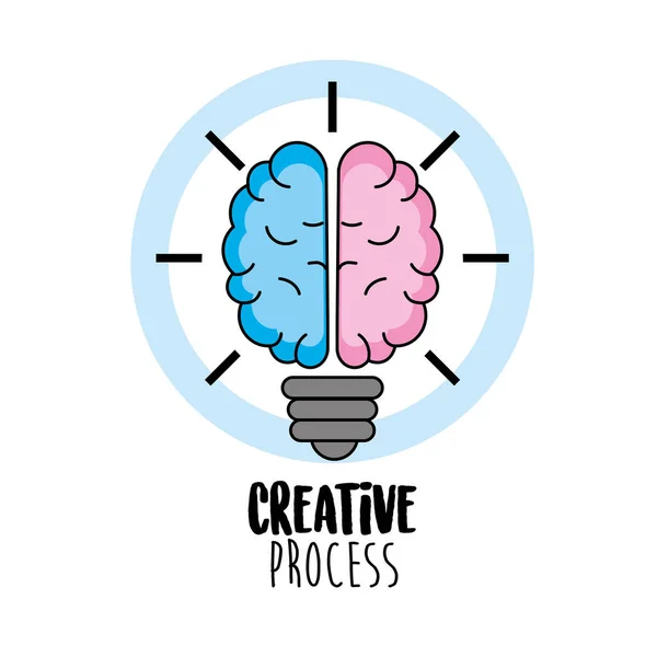 Processo Criativo Com Ideias Ícones Design Vetor Ilustração —  Vetores de Stock