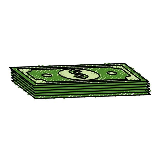 Green Bills Dollar Money Vector Illustration Design — Stock vektor