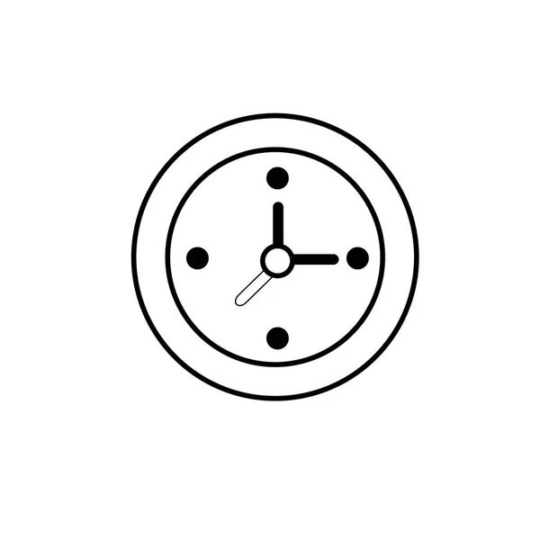 Reloj Pared Línea Para Saber Horas Tiempo Vector Ilustración — Vector de stock