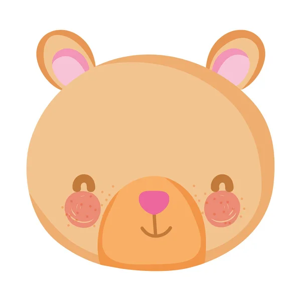 Cute Bear Teddy Head Character Vector Illustration Design — Stock Vector