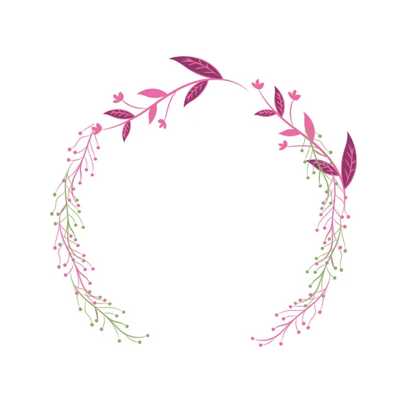 Branches Avec Feuilles Fleurs Illustration Vectorielle Décoration — Image vectorielle