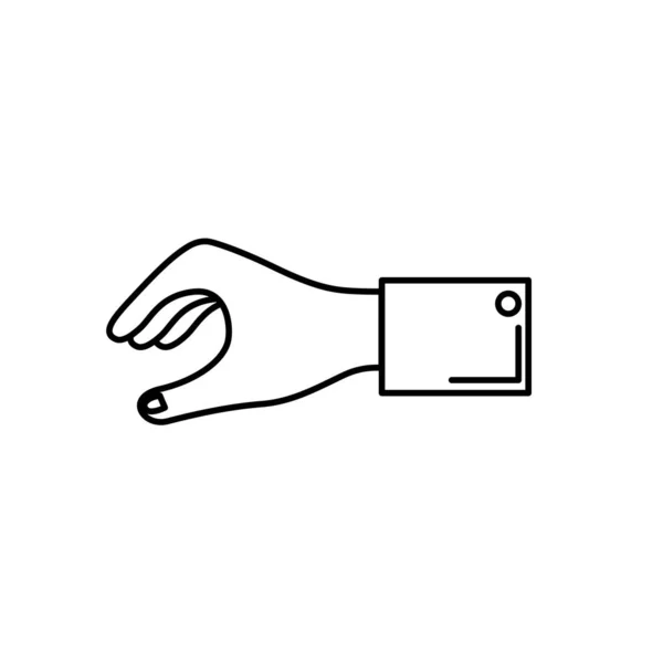 Linie Mann Hand Geschäft Verhandlung Symbol Vektor Illustration — Stockvektor