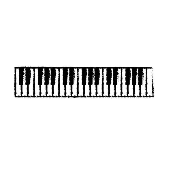 Pianotangenter Musikaliska Instrument Att Spela Musik Vektorillustration — Stock vektor