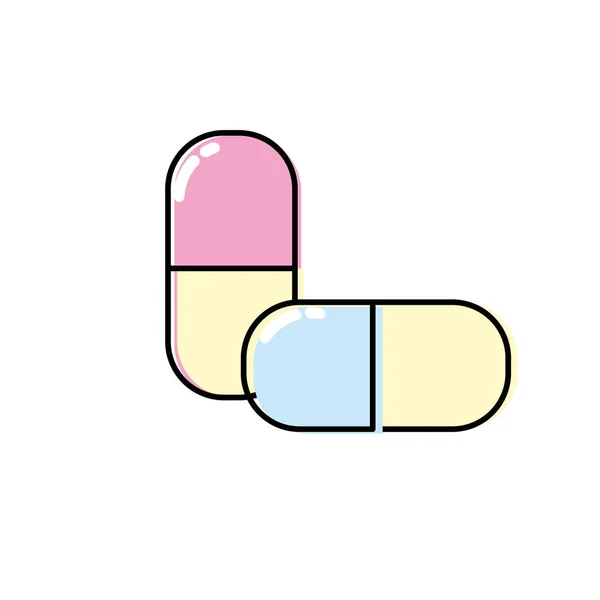 Pharmazeutische Pille Medizin Zum Behandlungsvektor Illustration — Stockvektor