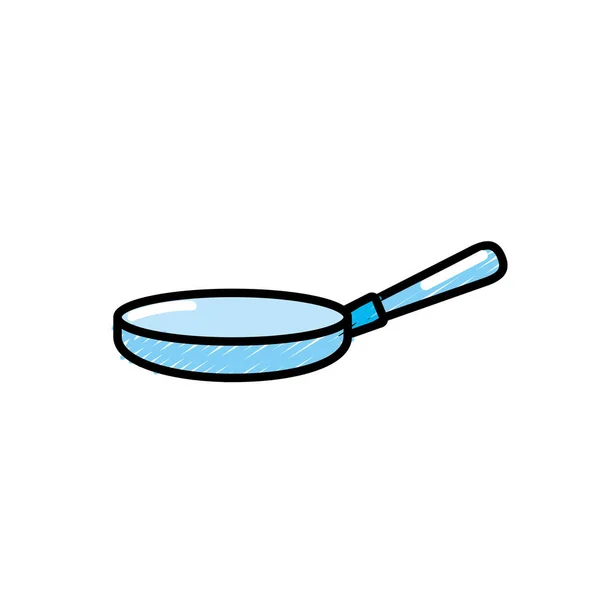 料理のベクトル図のフライパン キッチン用品オブジェクト — ストックベクタ