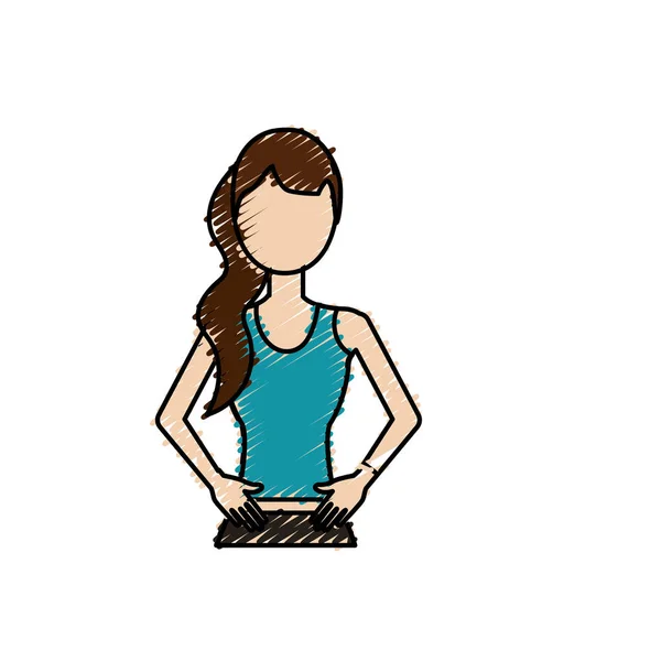 Femme Saine Avec Des Vêtements Pour Faire Exercice Vectoriel Illustration — Image vectorielle