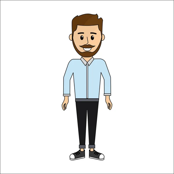 Personas Hombre Con Icono Avatar Tela Casual Imagen Ilustración Vectores — Vector de stock