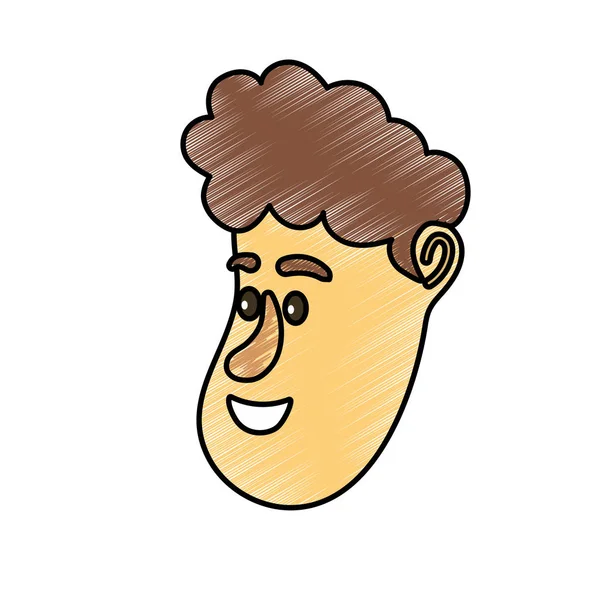 Cara Hombre Avatar Con Diseño Peinado Vector Ilustración — Vector de stock