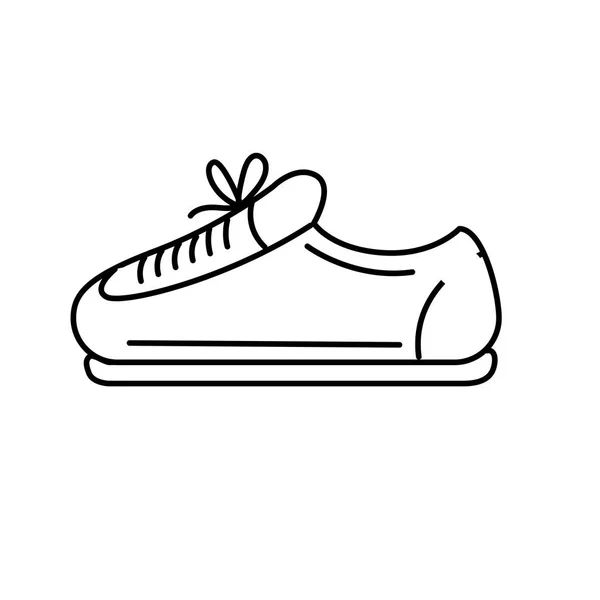 Linia Sneaker Ćwiczyć Ćwiczenia Szkolenie Wektor Ilustracja — Wektor stockowy