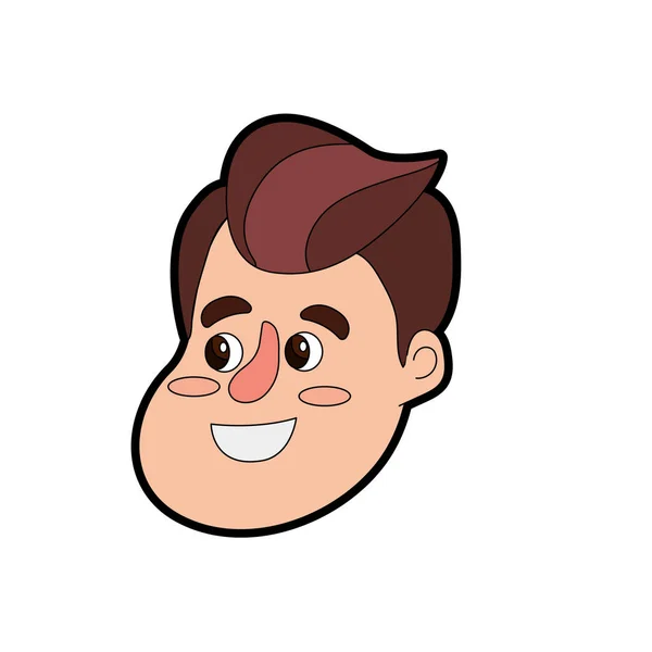 Avatar Cara Homem Feliz Com Desenho Penteado Ilustração Vetorial — Vetor de Stock